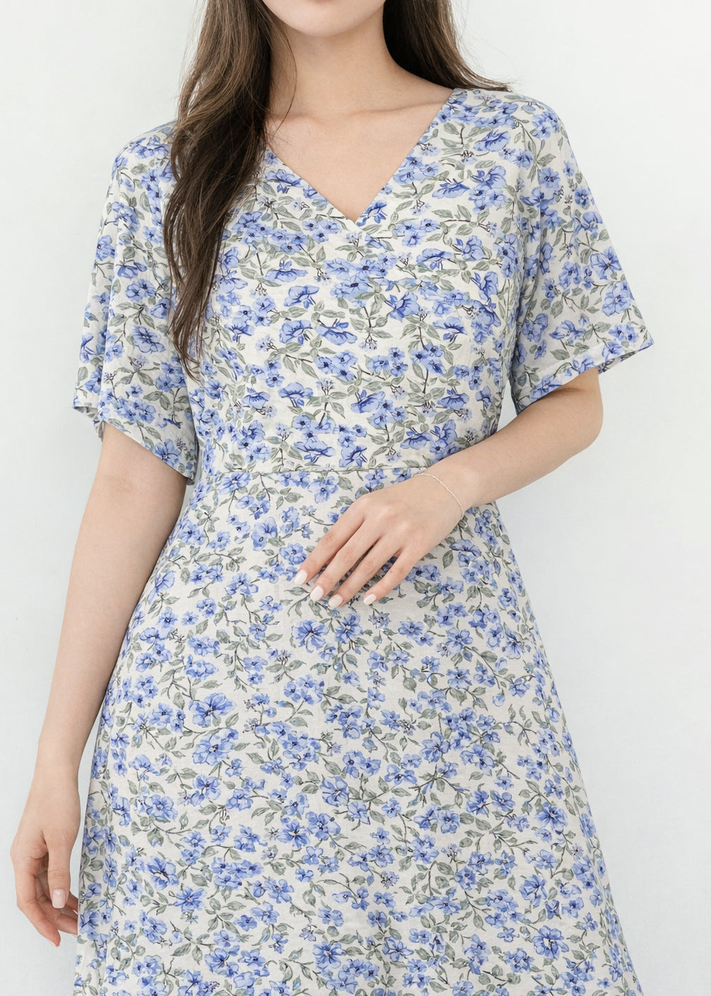Lunara Wrap Dress in Blue Flower